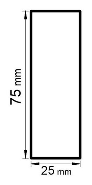 Perfil De Aluminio Tubo 75x50 Mm Blanco X 6 Metros 1