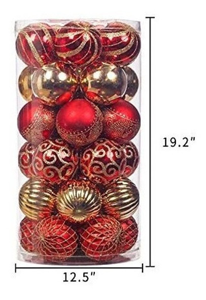30 Bolas De Navidad Supreme Xmas - Rojo/dorado 6cm 1