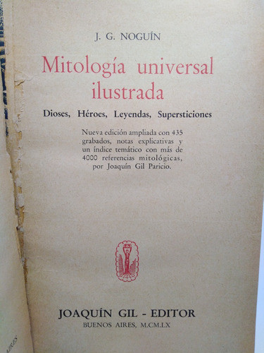 Mitologia Universal Ilustrada - J. G. Noguín 0