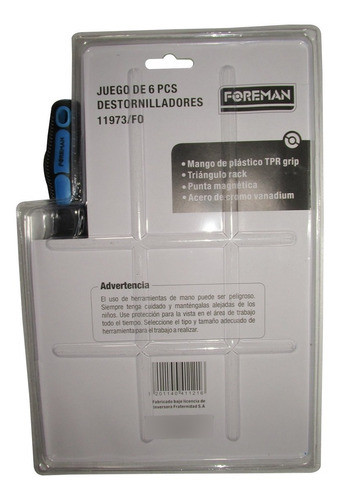 Juego 6 Destornilladores Marca Foreman Crv Mango Ergonómico 1