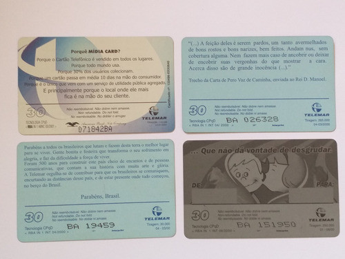 Ct153= 4 Cartoes Telemar Carimbo Ba = Desc,5,00 Ver Abaixo 1