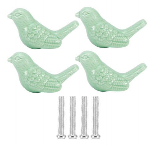 Conjunto De 4 Maçanetas De Cerâmica Em Forma De Pássaro Para 0