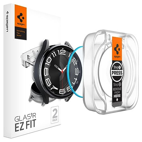 2 Vidrios Templados Para Galaxy Watch 6 Classic 43mm Spigen 0