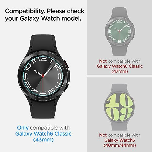 2 Vidrios Templados Para Galaxy Watch 6 Classic 43mm Spigen 1