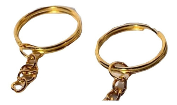 Argolla Para Llavero C/ Cadena Dorado Oro Rojo X 500 Unidads 1