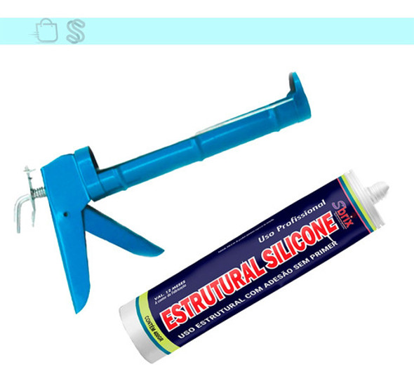 Silicone Estrutural Branco Cartucho 400g Sbrix E Aplicador 0 Silicone Estrutural Branco Cartucho 400g Sbrix E Aplicador 0