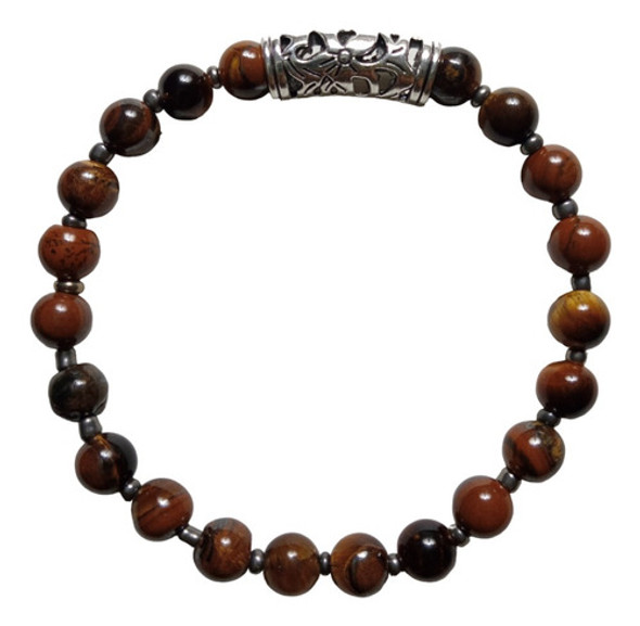 Pulsera Piedra Natural 6 Mm Ojo De Tigre (protección) 0