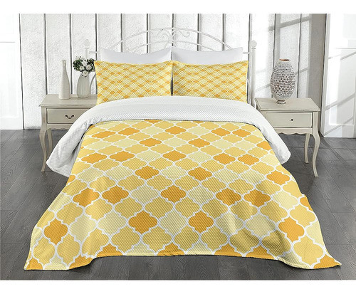 Ambesonne Quatrefoil Colcha, Patrón De Enrejado Antiguo En L 1