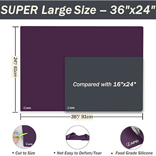 Mantel De Silicona Protector De Superficies 91x61cm Violet 1