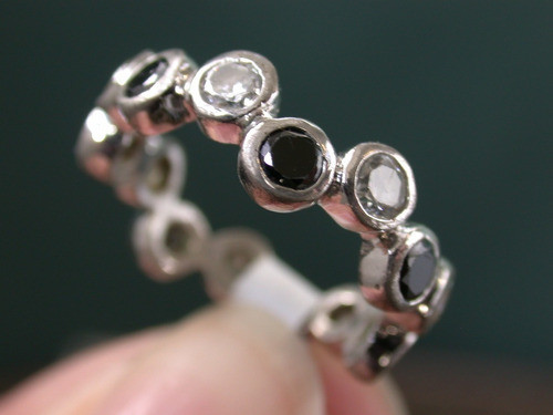 Herm Luli Anillo Plata 925 Sin Fin Circonias Blanco Azul 1