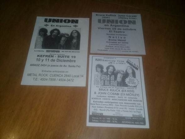 Flyer Volantes Union Bruce Kulick Ex Kiss Corabi Ex Motley 0