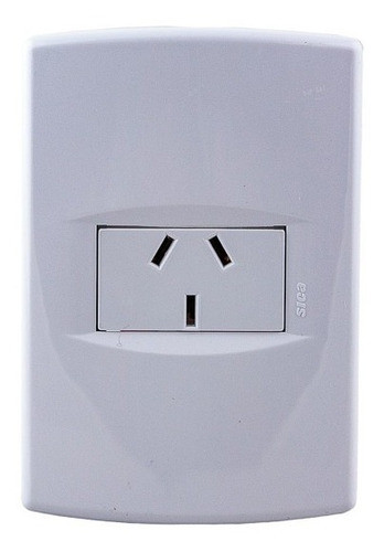 Llave De Luz 1 Toma Simple Completa Life Blanco Sica Oficial 0