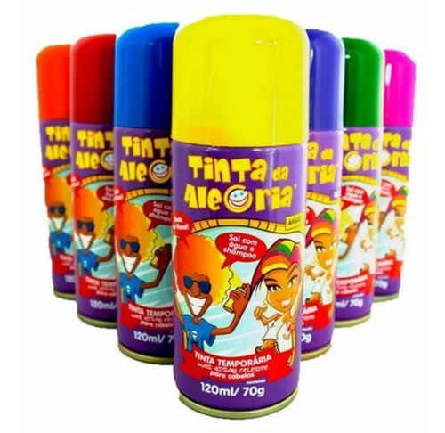 Kit 5 Tintas Spray Da Alegria Cabelo Barbe Shop Spray Color! 0
