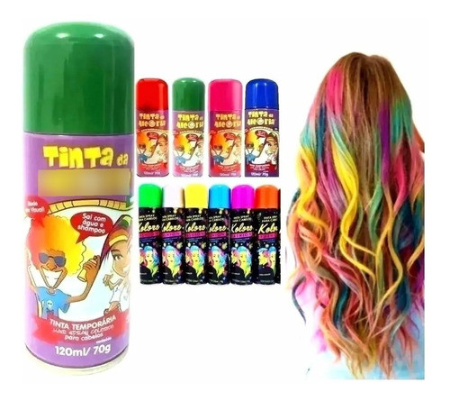 Kit 5 Tintas Spray Da Alegria Cabelo Barbe Shop Spray Color! 1
