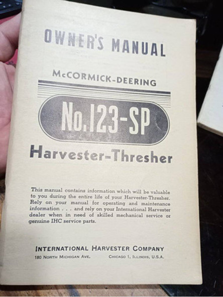 Catalogo Manual Usuario Cosechadora Harvester 123sp Ingles 0