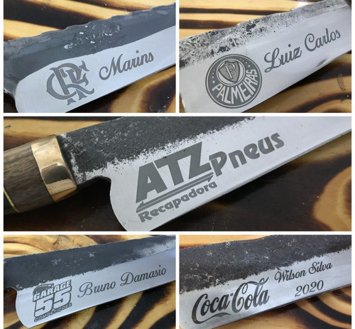 Faca Churrasco Aço Carbono Picanheira Personalizada C/ Nome 1