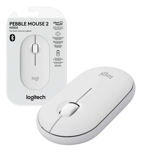 Mouse Logitech M350s Pebble 2 Bluetooth Blanco 0