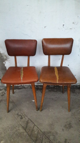 2 Sillas Estilo Escandinavo A Retapizar  Madera Guatambu 1