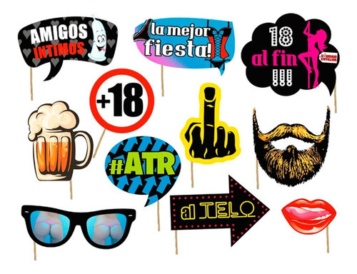 Props Para Fotos 18 Años Selfies Graciosas - Ciudad Cotillón 0