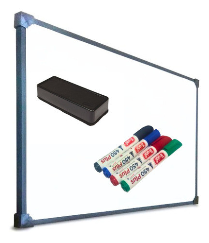 Pizarra Blanca 50x70 Borde Negro+4 Marcadores Trabi 450+borr 0