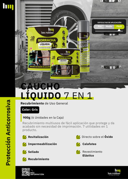 Goma Liquida 7 En 1 Pintura 900ml Gris- Héctor Cardelino 1