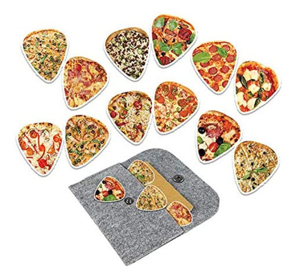 Púas Para Guitarra Creanoso Pizza (paquete De 12) Regalos De 0