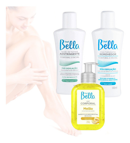 Kit Pré E Pós Depilação + Gel Calmante Depil Bella 1