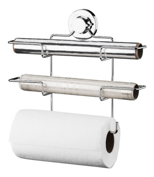 Soporte Porta Rollo Papel Triple Con Ventosa  Dispensador 0
