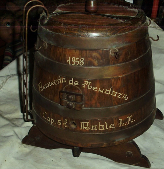 Antiguo Barril Tonel Madera Sin Canilla 0