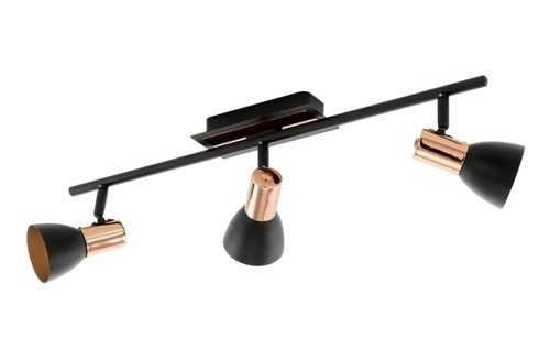 Spot Varal De 3 Luces, Color Negro Y Cobre - Eglo Eg2152 0