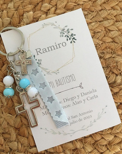 Llaveros Con Estampita X 5 Unidades Bautismo Comunión 1