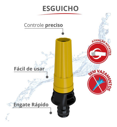 Esguicho Para Engate Rápido De Mangueira Amarelo Durín 1