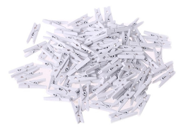 50 Mini Prendedor Branco 2,5cm Artesanato Lembrancinhas 0