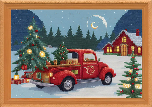 Kit De Bordado Navideño 40x50 Cm, Patrones Variados 0