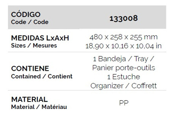 Caja Herramientas Plastica Negra 1 Band/1 Est 480x258x255m 1