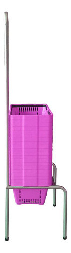 Suporte Para Cestos De Compras Simples + 20 Cestos D100 Rosa 0
