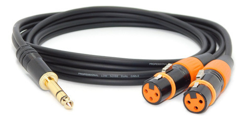 Cable Canon Hembra  2 A Plug 1/4 Stereo 6 Mts Profesional 0