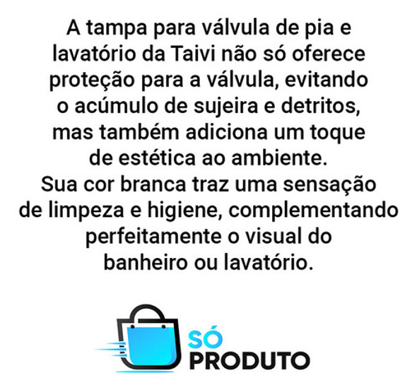Tampa Plástica Branca Para Válvula De Tanque Pia Escoamento 1 Tampa Plástica Branca Para Válvula De Tanque Pia Escoamento 1