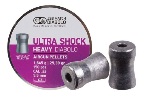Balines Jsb Ultra Shock Heavy 5,5 24,4 Grains Lata X150. 0