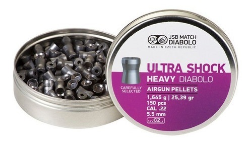 Balines Jsb Ultra Shock Heavy 5,5 24,4 Grains Lata X150. 1