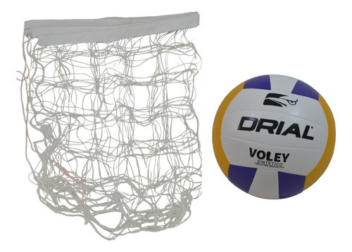 Red De Voley De 9mts + Pelota De Voleibol Drial Tricolor 0