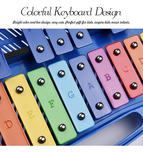 Xilofone Lira Musical Pedagógico 25 Notas Tons Metalofone 1