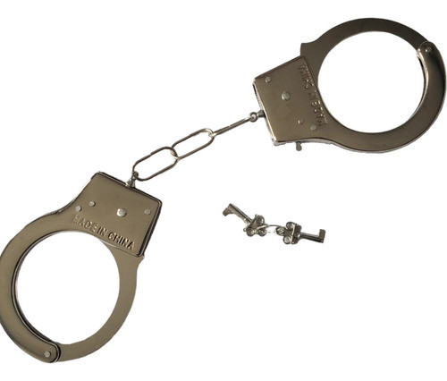 Algema Metal Fantasia Policial Profissional Corrente Festas 1