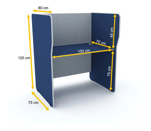 Baia Telemarketing Simples Inicial Pandin Maxxi - Azul/cinza 1