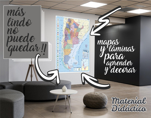 Mapa Prov. De San Luis Mural (político/físico) Doble Faz 1