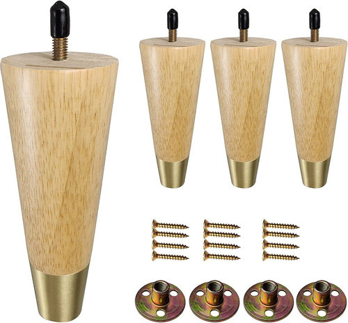 4 Patas De Madera Para Muebles - Altura 15.2cm 0