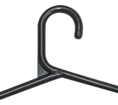 Cabide Plástico Preto Tradicional Fixo Grosso 12mm - 100 Uns 1
