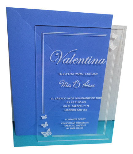 Tarjeta Invitación De Acrílico Transparente 15 Años X 40 0