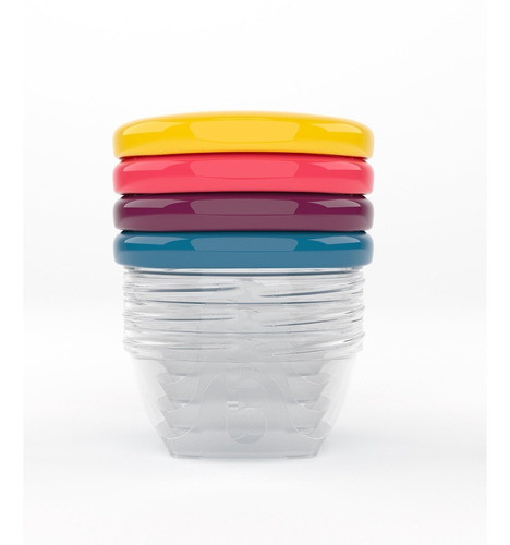 Pack X 4 Bowls Multicolor Bebes Comida 120 Ml Babymoov Taper 0