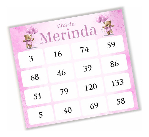 Arquivo Digital Chá De Bebê 120 Cartelas De Bingo- Menina 1